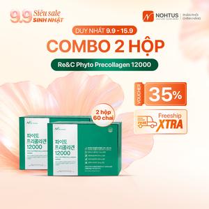 [COMBO MUA 2 HỘP] Liệu Trình Re&C Phyto Precollagen 12000 - Căng mọng làn da, trắng hồng rạng rỡ (30 lọ)