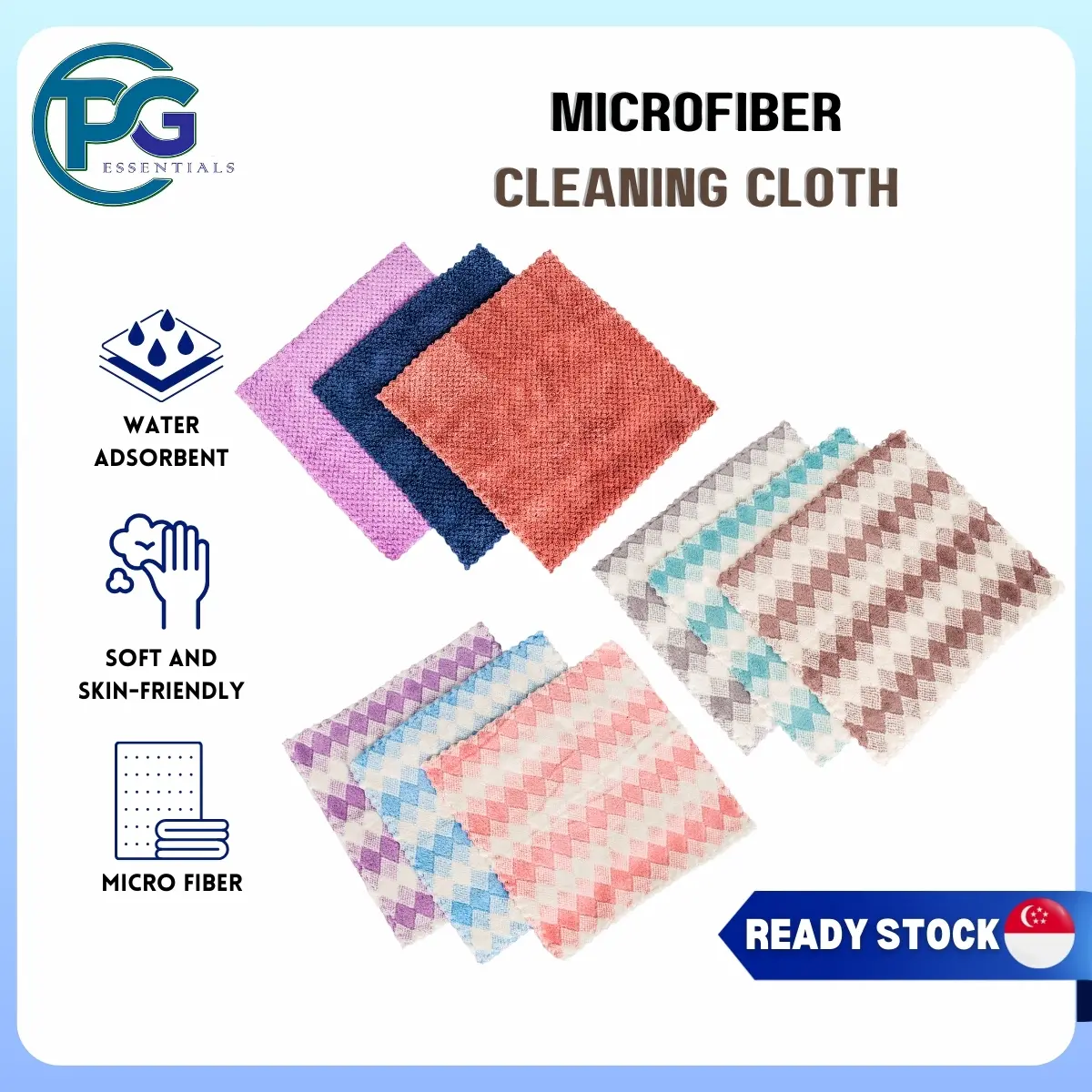 3PCS Pack Washable Microfiber Cleaning Cloth
