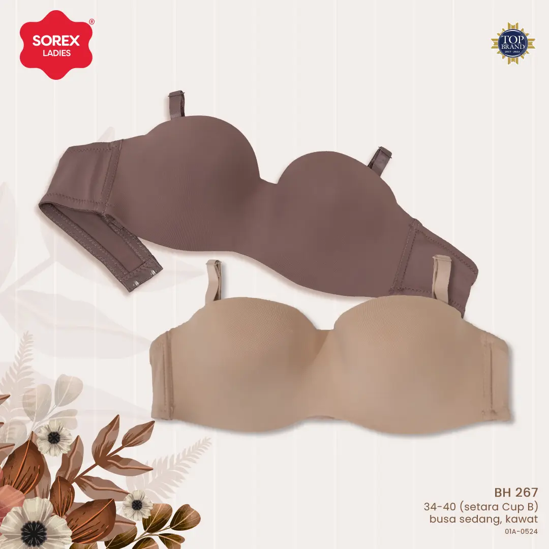 Sorex Lifestyle Bra Busa Sedang Kawat Push Up Kait 2 Cup B BH 267 Tali bisa lepas