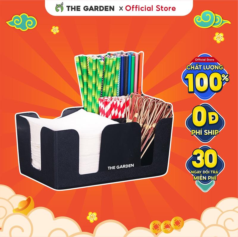Khay đựng ống hút giấy ăn thìa cà phê chất liệu nhựa siêu bền - THE GARDEN