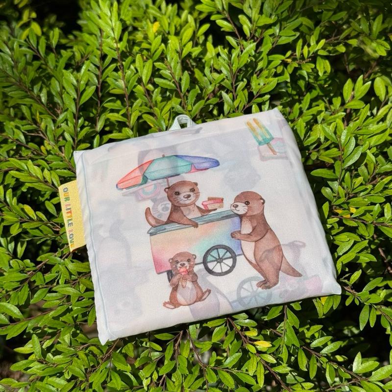 Exclusive Designer Recycle Shopping Bag - Iconic Otter 'Otters in Town' Series - Perfect for Grocery Shopping and Daily Errands 8