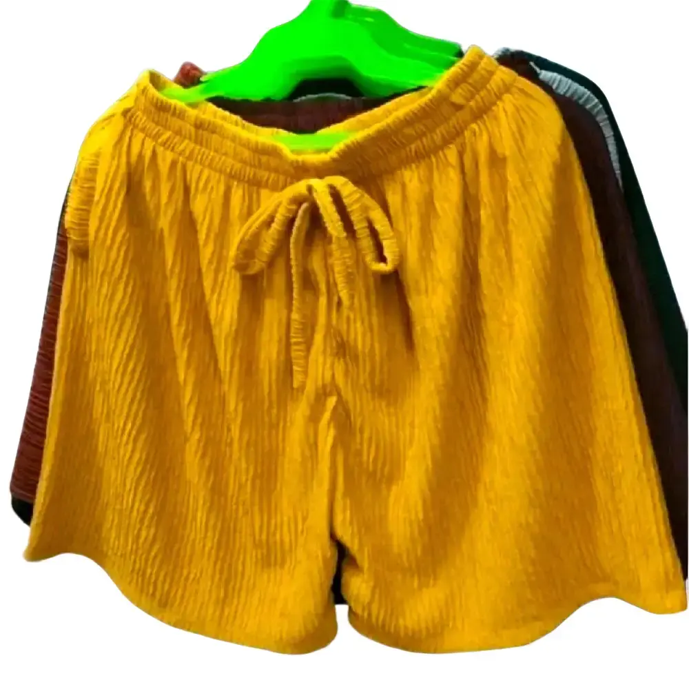 6pcs BARKCREPE SHORT PLUSSIZE FOR WOMEN. ASSORTED COLORS IN6PCS GOOD QUALITY.