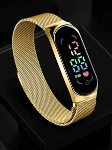 2025 Nueva Reloj LED para Mujer con Correa de Imán Impermeable y Reloj Táctil Feminino de Moda Relojes de Pulsera Digitales