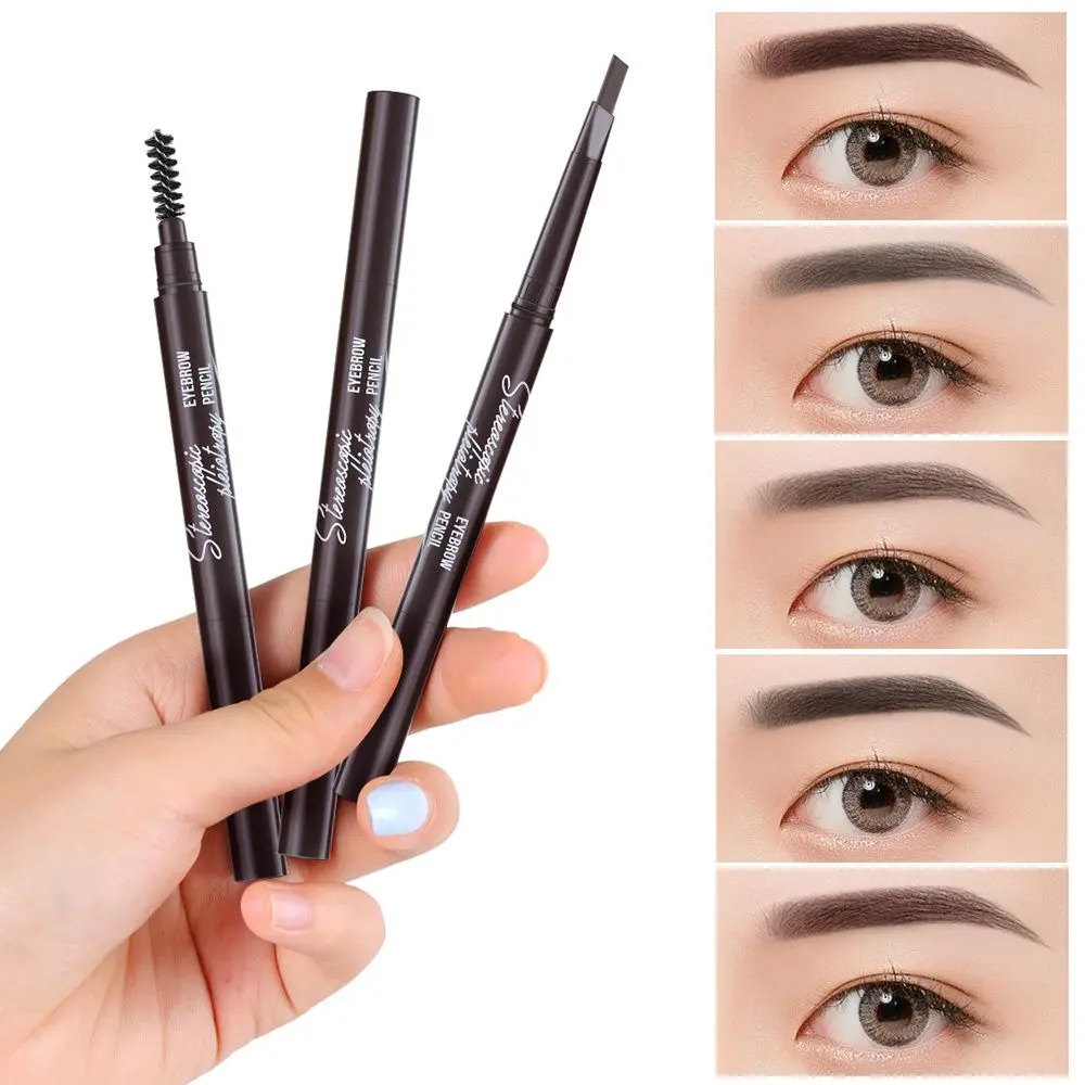 Fashion Beginners Waterproof Beauty Eyebrow Pen Eyebrow Brush Double Head Eyebrow Pencil Three-Dimensional