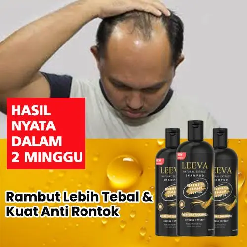 Promo Shampoo Leeva Rambut Rontok Dengan Ekstrak Ginseng menutrisi rambut secara organik Organic Normal Melebatkan Promo 1