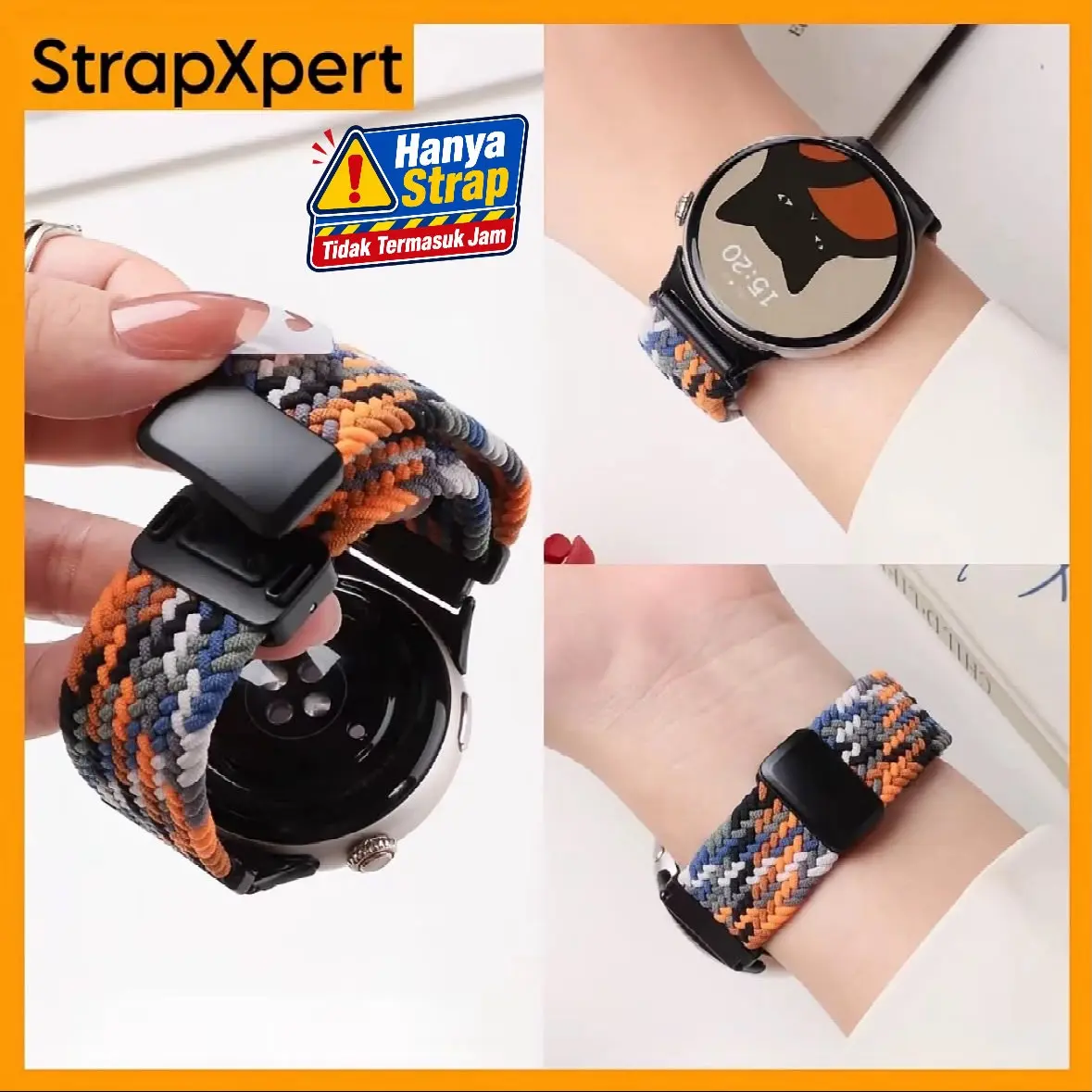 [Tali Jam] 22/20mm Nylon Strap for Samsung Galaxy Watch 7/FE/6/5/4 40 44mm/ Classic 42 46mm/43 47mm/Active 2/Gear S3 Magnetic Metal Buckle Nylon Tali Jam Tangan Pengganti Strap For Huawei Watch GT 2 3 4 5, Amazfit GTS GTR Xiaomi Smartwatch Accessories