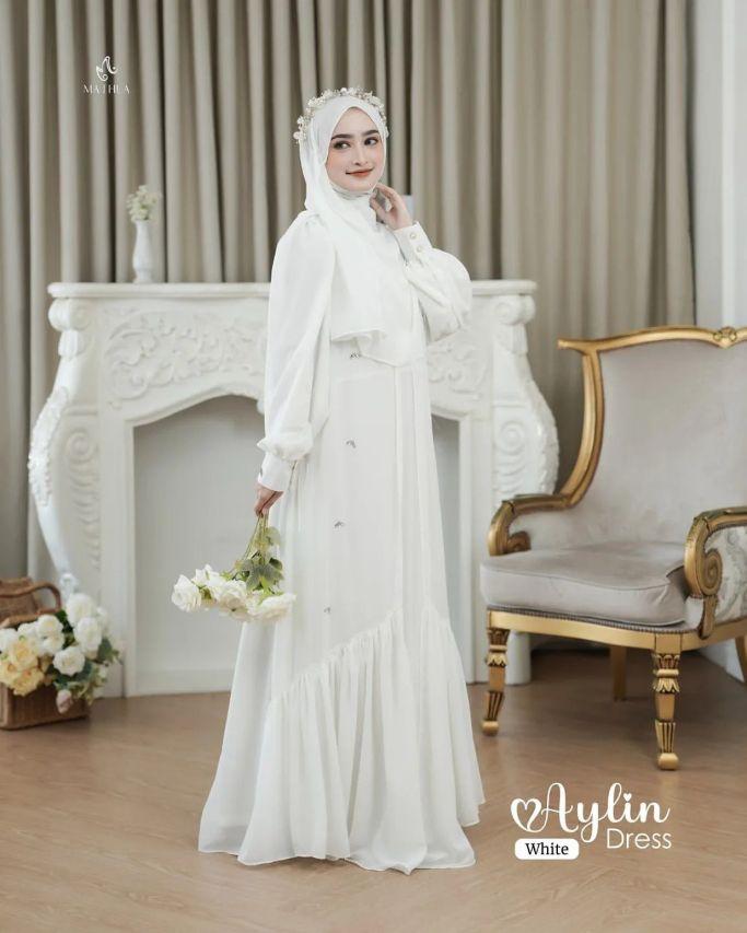 Aylin Abaya Turkey Gaun Muslimah Elegan Baju Lebaran Hari Raya 2026 Variasi Payet Simple