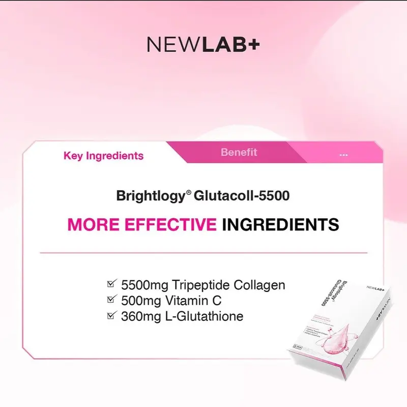 NEWLAB GlutaColl-5500 7 15 SACHET minuman glutathione Brightlogy Gluta Coll 5500 newlab Newlab+ Newlab collagen drink reguler box 15 sachet 7 sachet glutacoll 5500 6