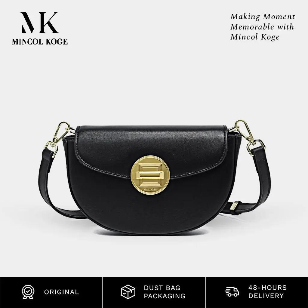 【MINCOL KOGE】(5966) -Liliana Bags - Tas Selempang Wanita, Fashion, PU Leather Sling Bags Hitam