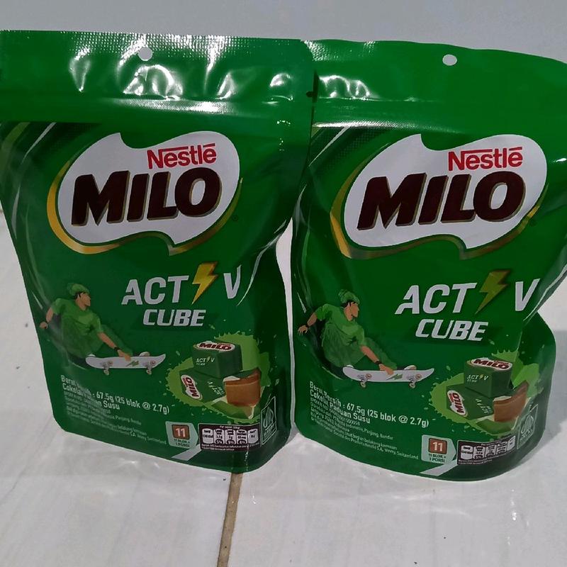 NESTLE MILO ACTIVE CUBE KEMASAN 2,7g / 25blok Chocolate Cemilan jajan Cokelat 1