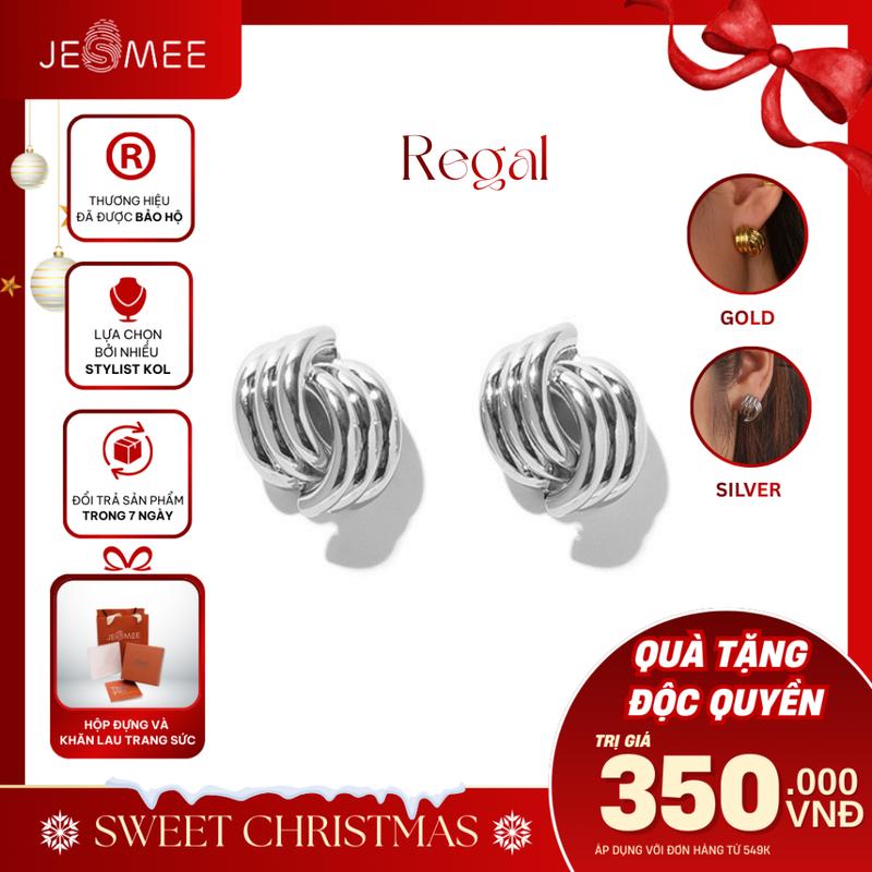 Khuyên Tai Nữ Sang Trọng Thiết Kế Hoàng Gia Regal Jesmee - E6557 bông tai