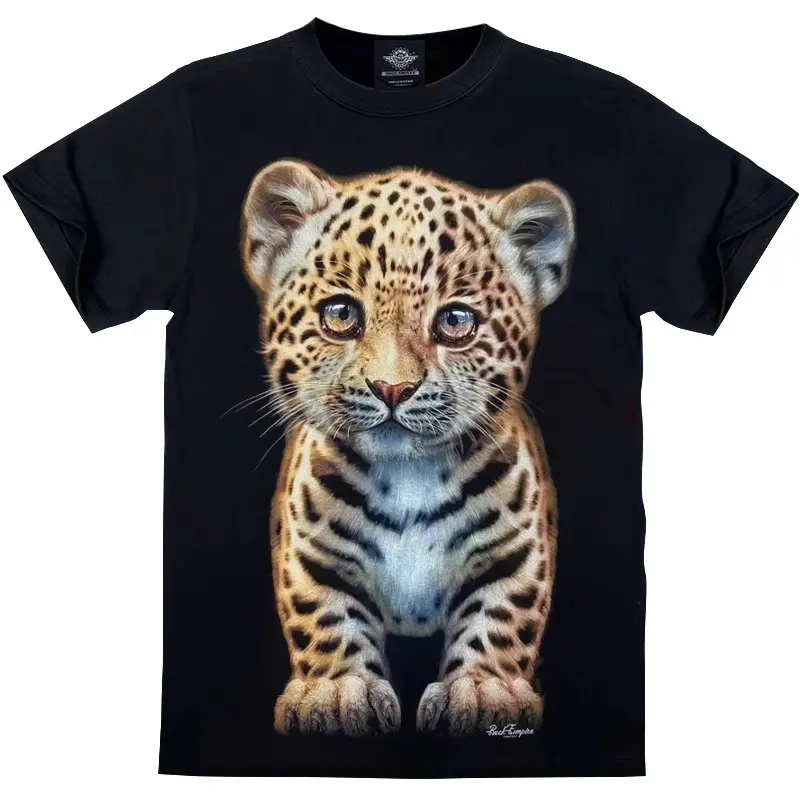 Kaos cetak bahan katun dengan motif anak singa, lengan pendek, leher bulat, unisex, gaya modis dan serbaguna kaos singa  original 3