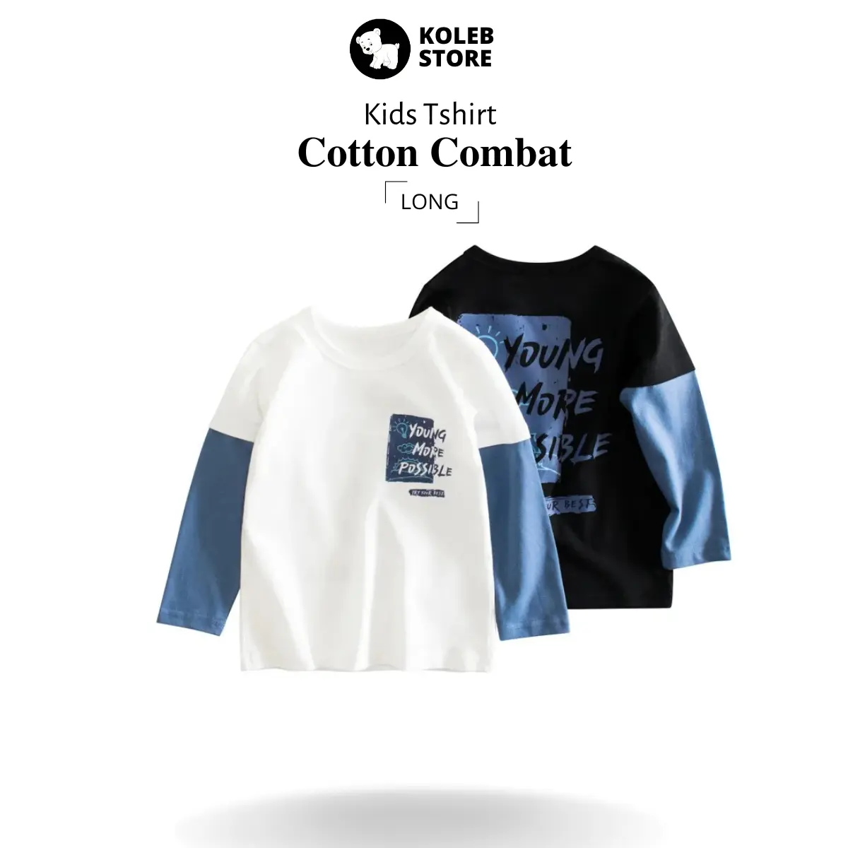 Kaos anak Laki  Laki 1 s/d 12 Tahun young more possible-Kaos anak cowok Cotton