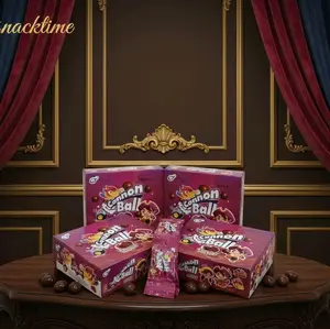 Cannon Ball coklat kunyah salut gula rasa Coklat 1 Box isi 24 @5gr Ec. 500 Exp aman