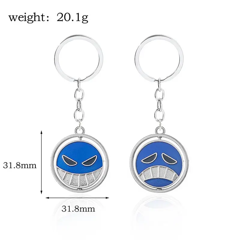 READY STOCK Kalung / Keychain Portgas D. Ace Anime Manga One Piece Hiken No Ace Rotate Necklace 7