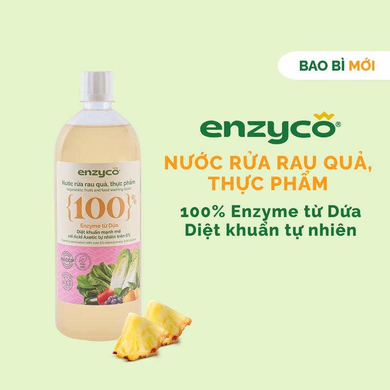 Nước ngâm rửa rau củ quả, thực phẩm sinh học Enzyco - Enzyme Dứa - 1000ml