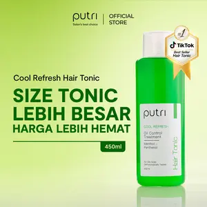 Putri Cool Refresh Hair Tonic 450mL –  Anti Rambut Lepek | Hair Tonic Wangi Tahan Lama | Tonic Rambut Badai | Hair Tonic Lokal Murah | Hair Tonic BPOM | Hair Care Set Putri | Wangi Menthol | Atasi Rambut Rontok & Rusak