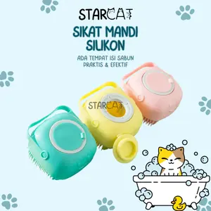 SC Sikat Mandi Silikon Pijat Grooming Hewan Kucing Isi Shampoo Sabun Cair