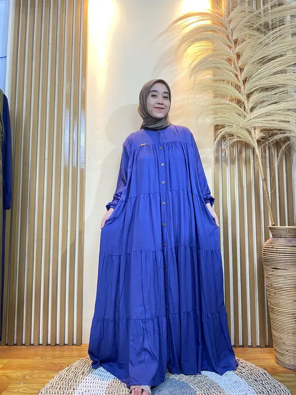 SHAFIYA MAXI DRESS PJ 140 ETALASE SPECIAL RAMADHAN BAHAN RAYON TWILL PREMIUM FULL KANCING AKTIF 0