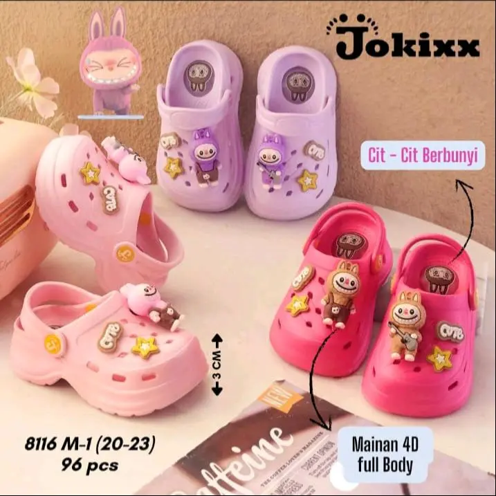 Sandal Baim Labubu 3D Bisa Bunyi Cit 0