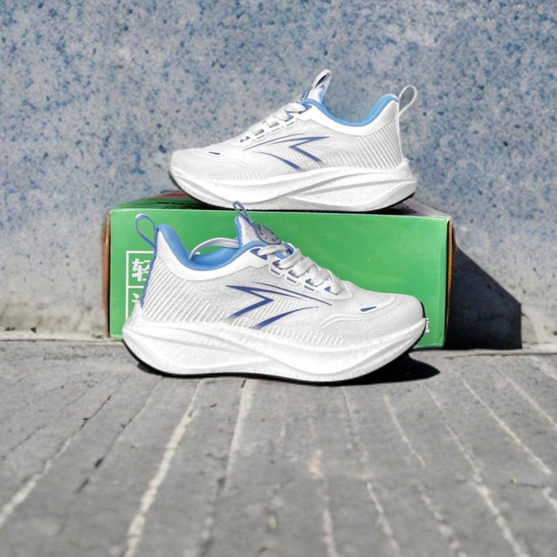 Giày Thể Thao Nam Nữ Tập Gym Aerobic Chạy Bộ Đế Nhẹ T-6668 Trắng Xanh Sneaker Sport Tập Thể Dục