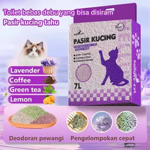 helluva Pasir Kucing Tofu 7L  PasirKucing Soya / Cat Tofu Litter/ Pet Litter Sand  Odor ControlMulticolor untuk Anjing dan Kucing