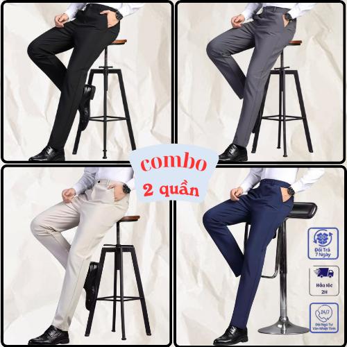    COMBO 2 Quần   Tây Nam Chất Liệu Dày Dặn Mềm Mịn,Form slimffit Co Giãn Nhẹ Ôm Form Tôn Dáng Hách Dáng Cực Đỉnh NEW 2025 