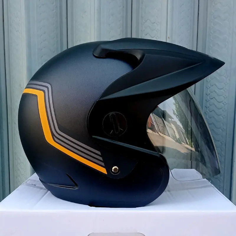 helm honda half face Blue V2 originall ahm 1