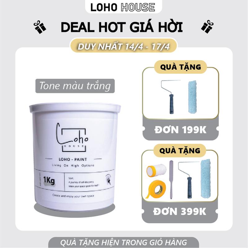 Sơn tường tone màu trắng | Lon 1kg - Sơn nước nội thất cao cấp Loho-paint với các tone màu trắng