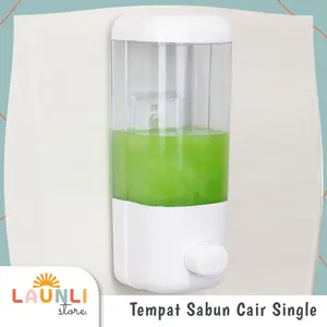 Dispenser Tempat Sabun Cair Hand Sanitizer Tabung Tempel Single dan Double Touch Soap
