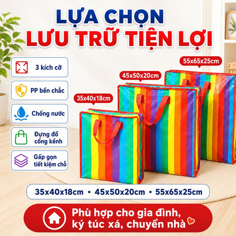 Túi Bạt Đựng Quần Áo Chăn Màn Handobox Đựng Đồ Cỡ Lớn Có Quai Xách, Túi Dứa…