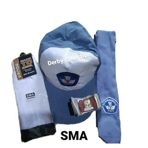 Atribut SMA topi dasi sabuk dan kaos kaki