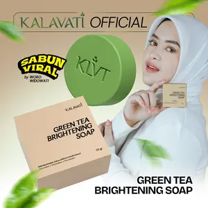 KALAVATI Green Tea Brightening Soap Original | Sabun Wajah dan Badan 50 gr | Ekstrak Green Tea dan DNA Salmon | Sabun Pria dan Wanita