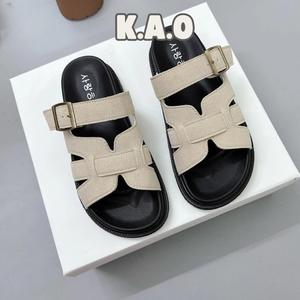 Dép nữ quai ngang, dép nữ girl phố đi biển sang chảnh chữ H mới - Tiệm của Kao