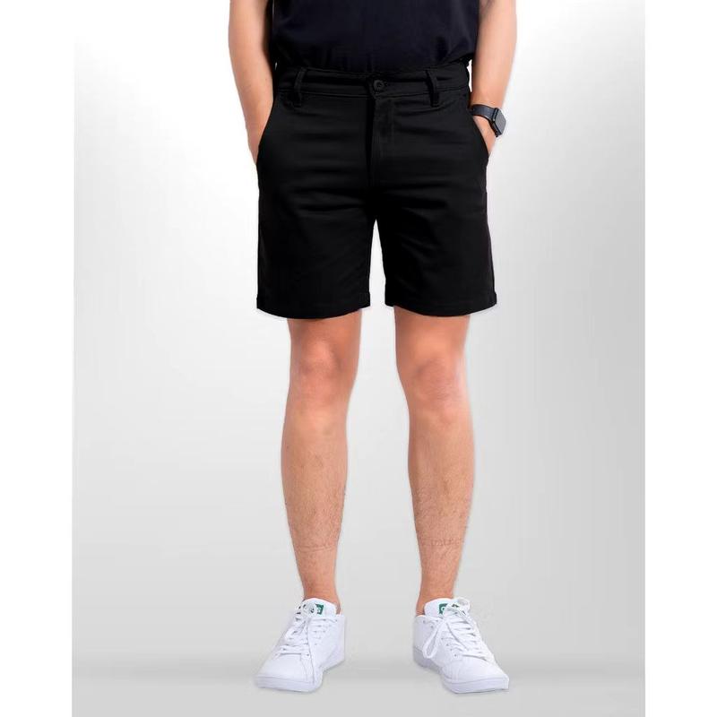 57 ID CHINO PENDEK PRIA BAHAN KATUN TIDAK MELAR Shorts Celana Hitam Distro Dewasa Casual Surfing Cowok 9