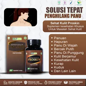 Herbal Khusus Penghilang Panu Di Wajah Hapuran Panu Di Badan Bercak Putih Gatal Jamur Kulit Kudas & Kurap - Proskin Isi 60 Kapsul BPOM & HALAL Mui