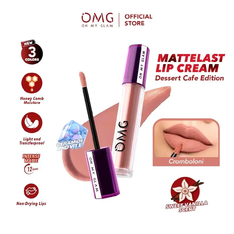 OMG Lipcream NEW SHADE  / OMG Gloss Lip Finish Oh My Glam Lip gloss Liquid Lipstik Lipstick Lipgloss Waterproof Bibir 1