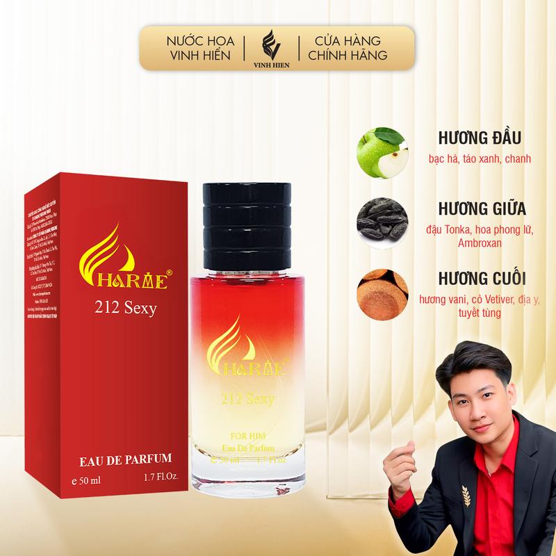 Nước Hoa CHARME 212 SEXY 50ML ( Giá Tốt Không Tặng )- Cosmetic Xịt Thơm Women Nữ Nam - H R V E