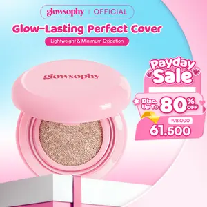 Glowsophy Cover Glow Serum Cushion Long Lasting All Day - Healthy Glow Finish Cushion Ringan dengan Medium Coverage Menyamarkan Pori-Pori dan Garis Halus Cushion Kulit Asia Foundation Waterproof Make Up