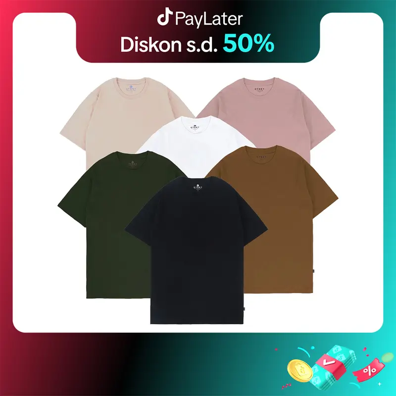 Otsky Kaos Pria Polos Lengan Pendek Vol 1  Katun 24s 0