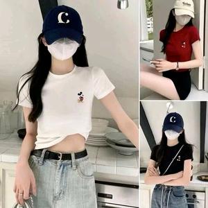 Áo Babytee Thêu Micki Chất Cotton Lạnh Co Dãn - Nữ