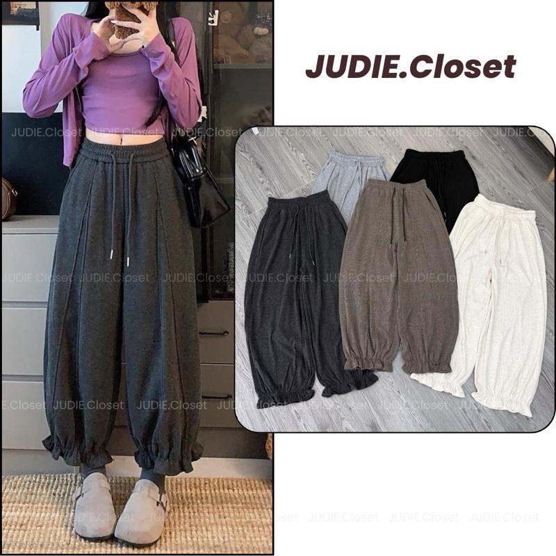  LEN BOOM - Quần Len Lông Thỏ Dáng Bom Gấu Bèo Cạp Chun Fom Rộng JUDIE.Closet 