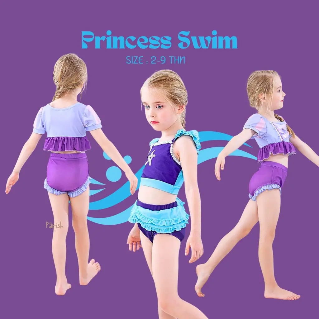 Parishkids Princess Swim Wear 2 Piece Set / Baju Renang Anak