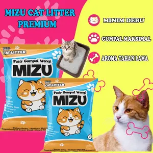 PASIR KUCING GUMPAL WANGI 12 LITER MERK MIZU AROMA LAVENDER