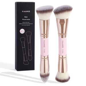 Set de brochas de maquillaje MAANGE de doble cabeza, 2 piezas de herramientas de maquillaje para viajar, regalo para mujeres y niñas, accesorios de maquillaje