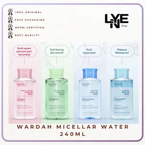 Wardah Micellar Water 240ml (Perfect Bright, Nature Daily, Lightening Oil, Acnederm) - Pembersih Make Up Waterproof - Perfect Bright