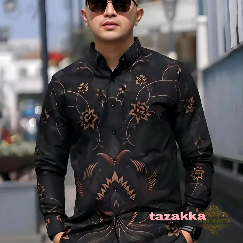 Kemeja Pria Lengan panjang Baju Kerja Batik formal Motif Seragam Kantor Nyaman Casual 7