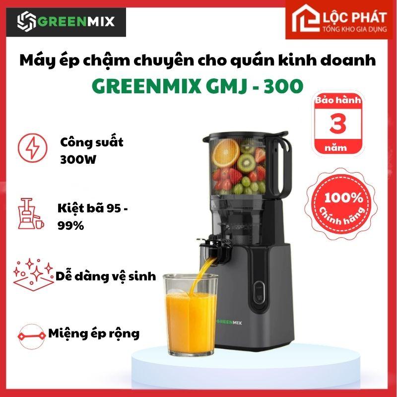 A8. Máy Ép Chậm Greenmix GMJ-300 Công Suất 300W , Máy Ép Trái Cây Rau Củ Miệng Ép Lớn, Ép Kiệt Bã Cho Gia Đình
