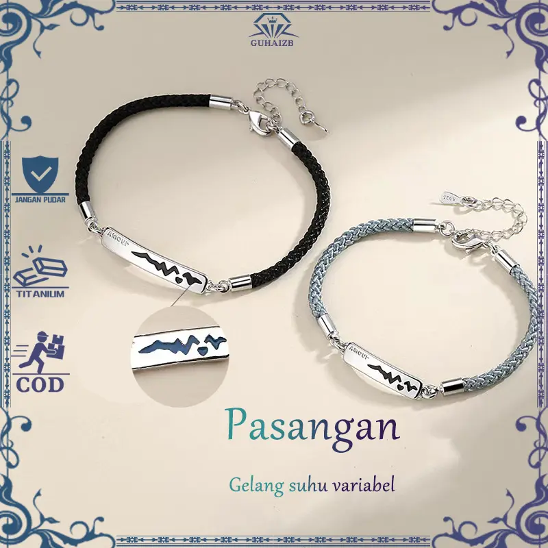 COD Gelang couple pasangan Titanium  Birthday Anniversary Gift Hadiah  Hadiah Couple