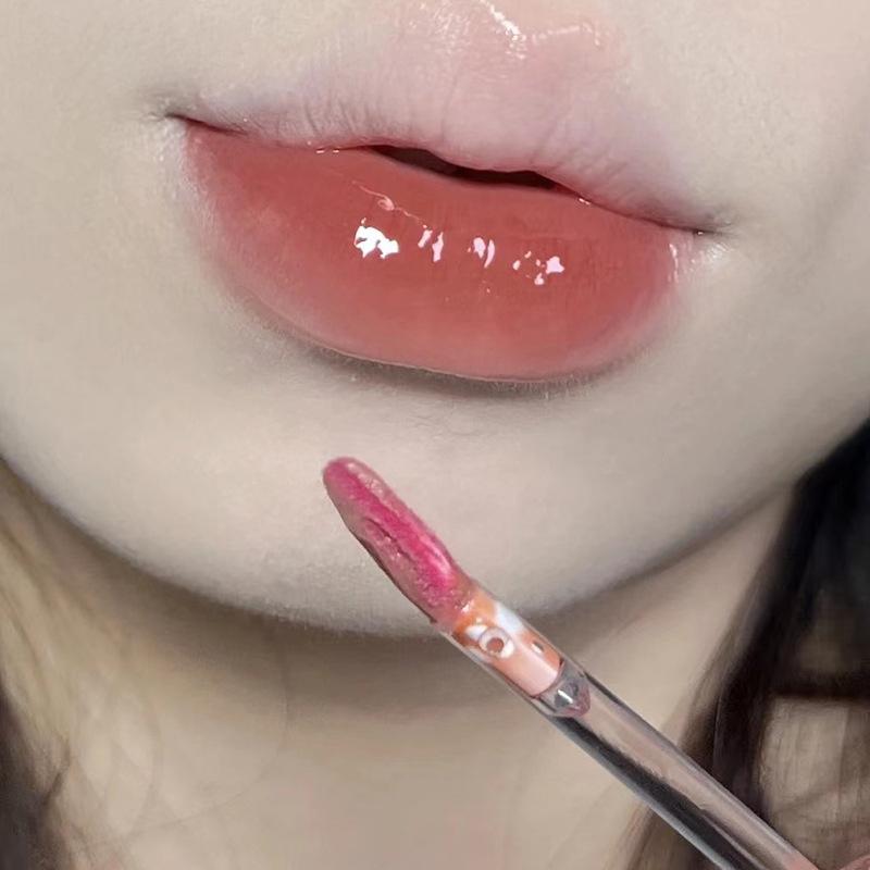 (MỚI & MÃ) Son Bóng Thủy Tinh, Trà Đá, Trái Cây, Gương, Men, Đeo Lâu, Ống Trong Suốt, Mới 1